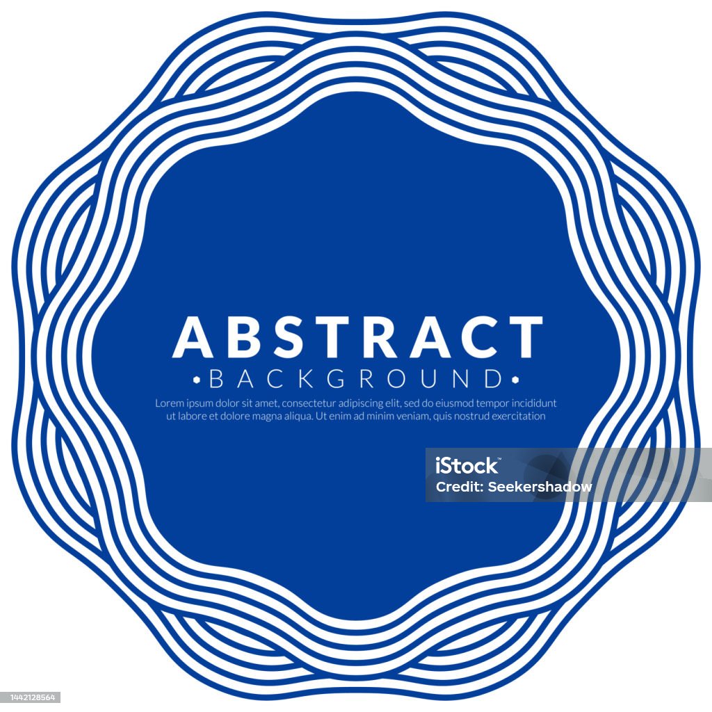 Wave Pattern Frame Circle Circle Frames With Blue Wave Patterns Isolated On White Background ...