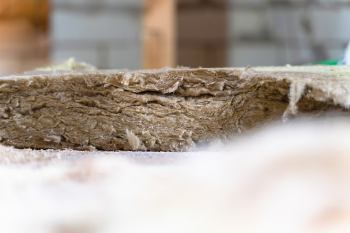 Mineral wool for insulation in a section