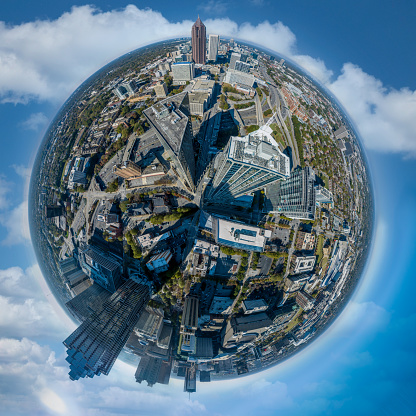 Tiny Planet effect in Downtown Atlanta