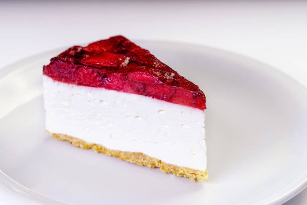 istock Piece of cheesecake with fresh strawberries on plate 1442141006