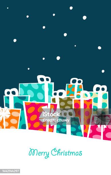 Christmas Greeting Card Website Template Modern Abstract Stock Illustration - Download Image Now