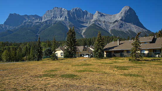 Settlement at Bow River Loop Trail in Canmore,Alberta,Canada,North America