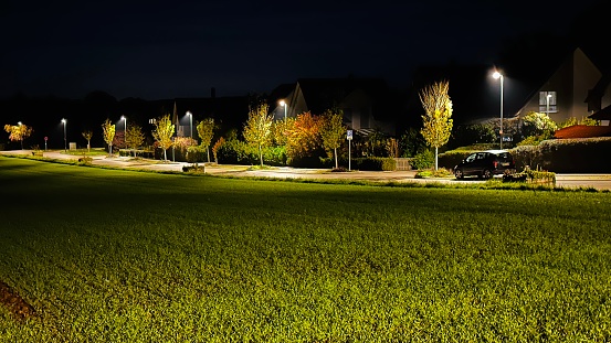 Footpath at night, illuminated