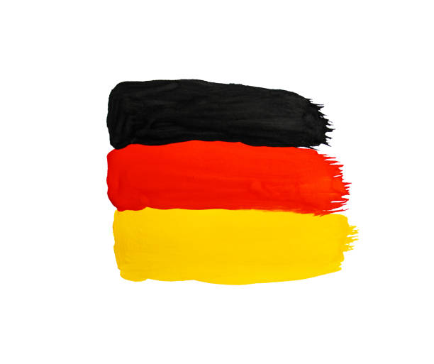 flag of Germany painted with paints flag of Germany painted with paints, close-up mosman stock illustrations