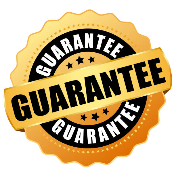 Guarantee gold business seal Guarantee gold vector icon isolated on white background reliability stock illustrations