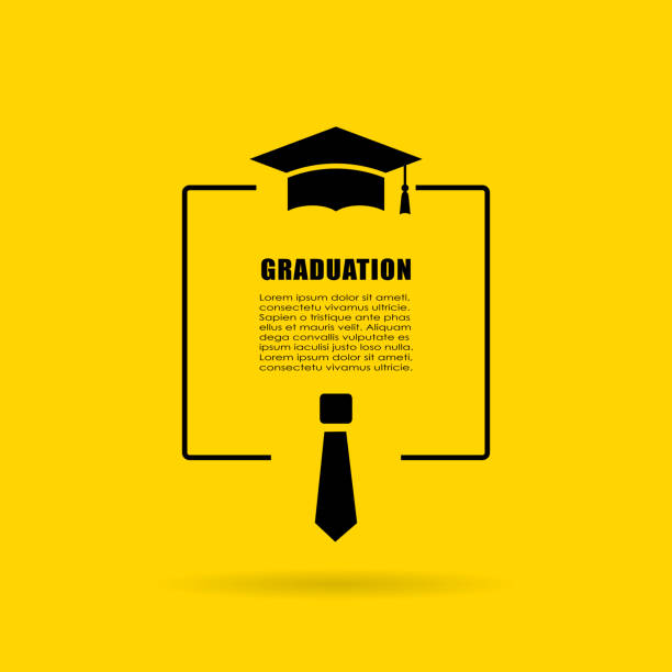 Graduation Text Box Editable 60+ Label Template With Students In Uniform Stock Illustrations ...