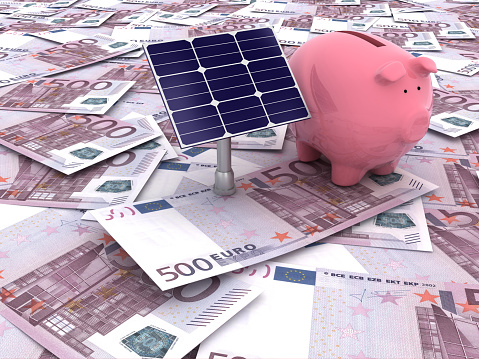 Solar panels renewable energy efficiency euro money savings