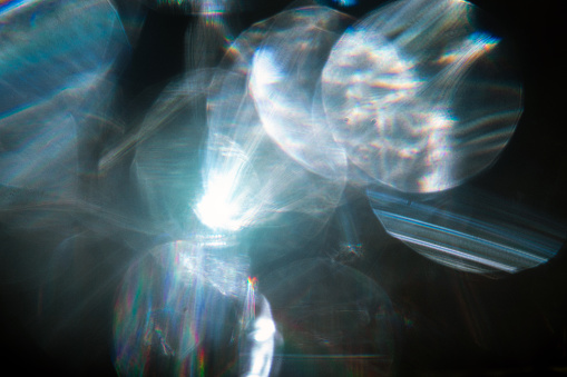Hermosas fugas de luz, elemento de diseño de superposición bokeh de lente photo