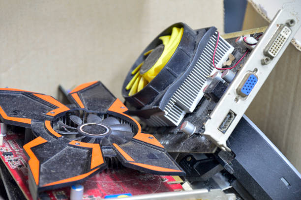 istock Graphics card, in its old condition, is obsolete technology. 1442159876