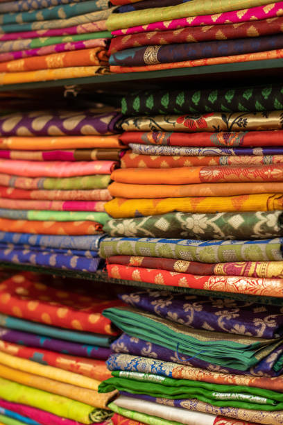 istock Banarasi saree with beautiful texture and hand work on it. 1442161322