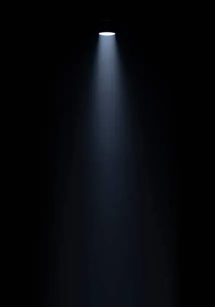 Photo of Close up of light beam isolated on black background