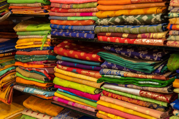 istock Banarasi saree with beautiful texture and hand work on it. 1442161397