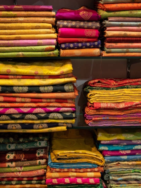 istock Banarasi saree with beautiful texture and hand work on it. 1442161415