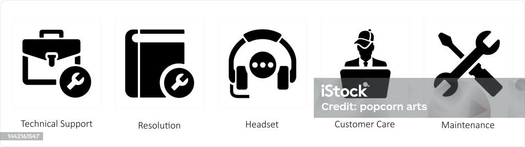 Technical Support Resolution And Headset Stock Illustration - Download ...