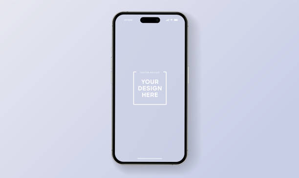 istock 3D realistic high quality smartphone mockup with isolated background. Smart phone mockup collection. Device front view. 3D mobile phone with shadow on white background. 1442161549