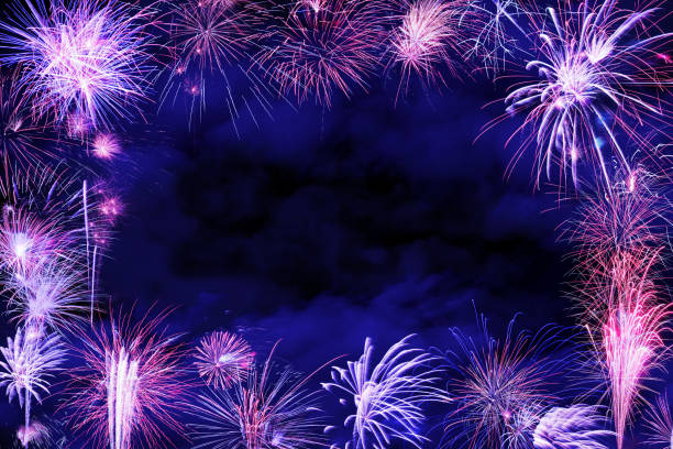 Fireworks frame with copy space stock photo