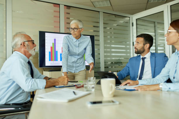 istock Business team in discussion over new business project 1442163601
