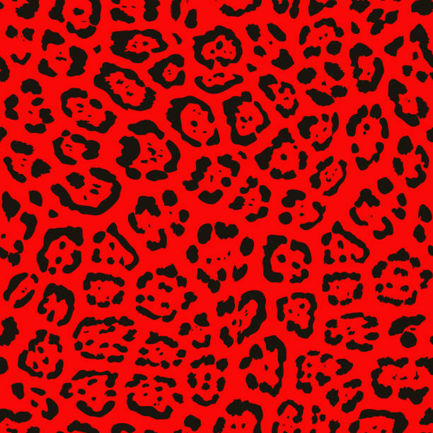 Red Animal Print Jaguar Spots Seamless Pattern Exotic Animal Pattern Jaguar  Print Stock Illustration - Download Image Now - iStock