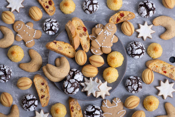 istock assorted christmas cookies layout view from above 1442169531