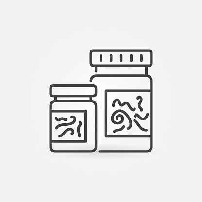 Anti-Helminth Drugs vector concept outline icon Drugs for Treating Worms linear symbol
