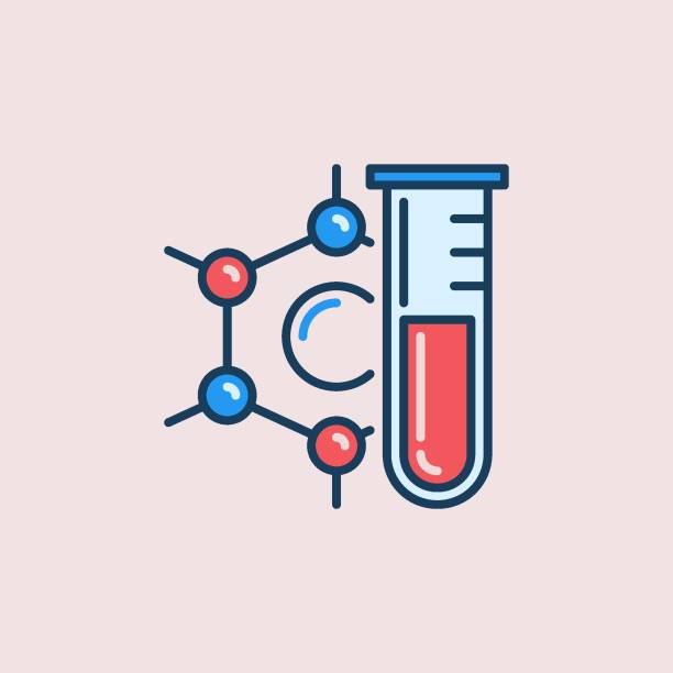 試験管と化学式ベクトル化学色のアイコン - medical research backgrounds laboratory chemistry class点のイラスト素材／クリップアート素材／マンガ素材／アイコン素材