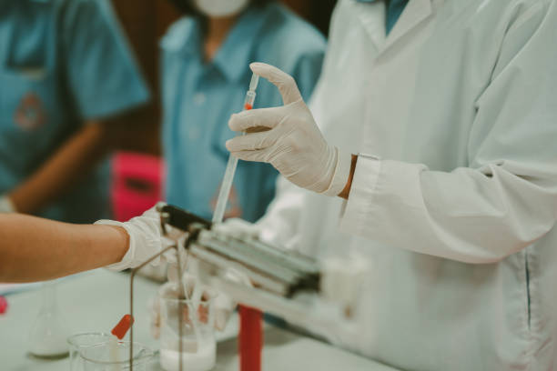 istock Laboratory study concept, test chemistry laboratory in classroom for student 1442181492