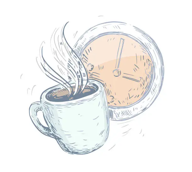Vector illustration of Coffee Break Concept Sketch
