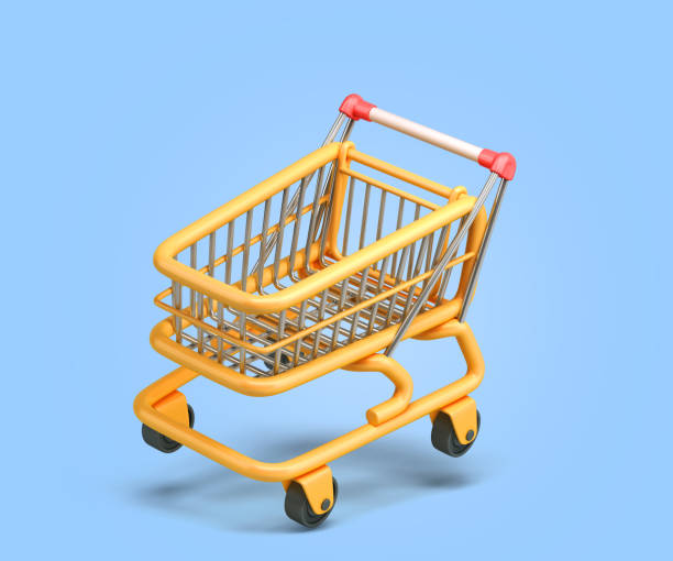 istock fly empty toon yellow shopping cart 3d render on blue 1442186064