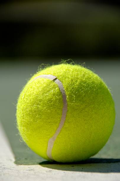 istock Tennis ball on Court 144218710