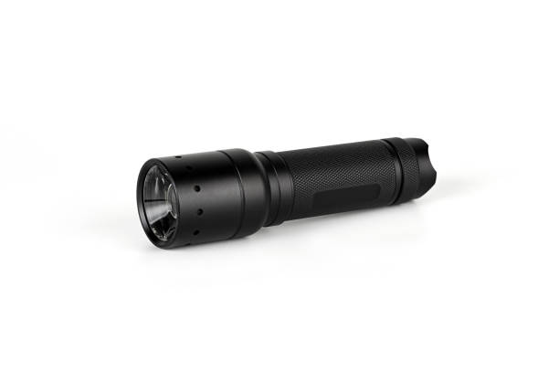 istock Close up zoom flashlight isolated on white background. 1442188125