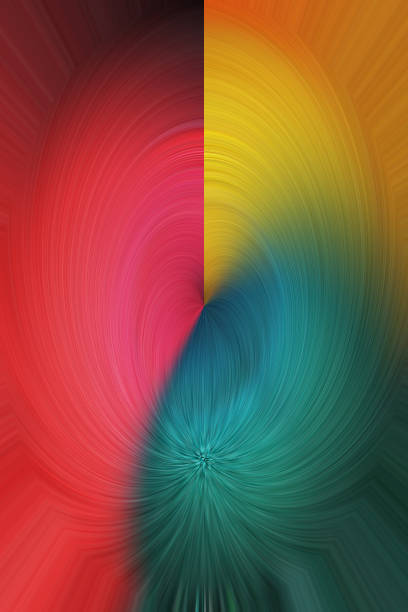 istock Pink, blue and yellow digitally generated background of defocused lines 1442188832