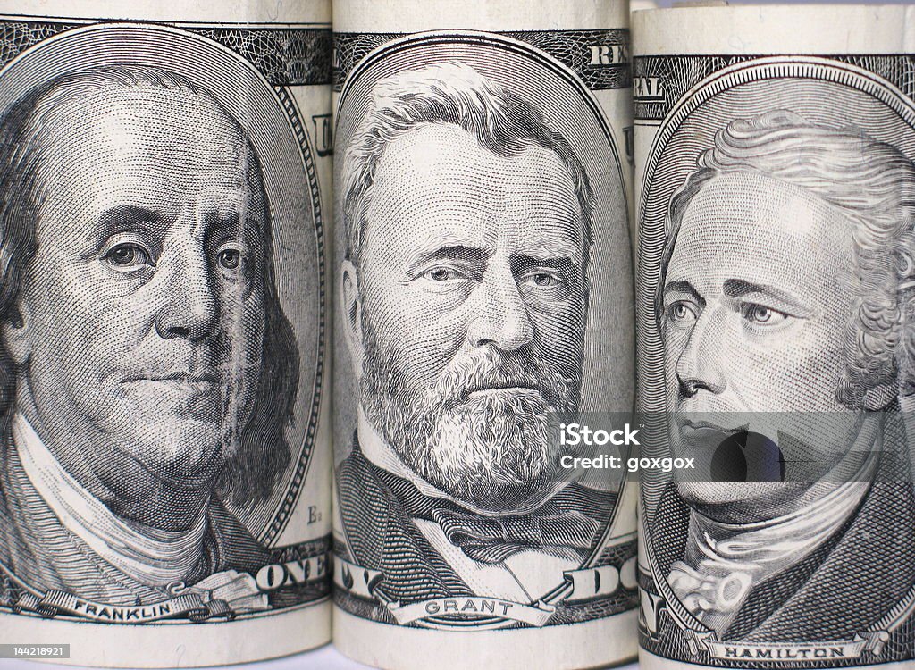 Triplete de billete de banco de Retratos - Foto de stock de Actividad comercial libre de derechos