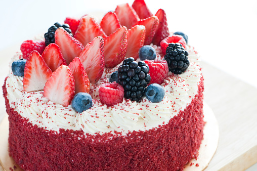 Close up of red velvet cake