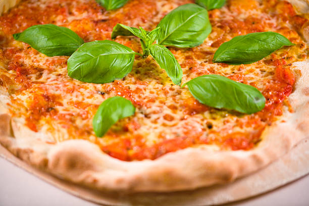 Pizza Margherita Whole stock photo