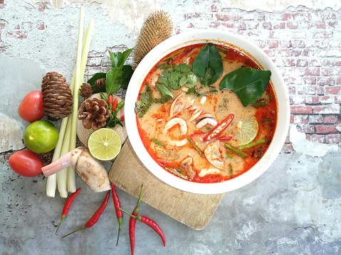 Tom Yum is a famous Thai food around the world (Tom Yum Squid).