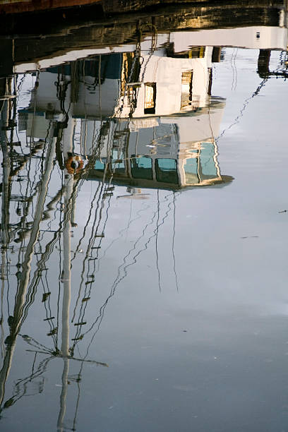 Fishing Boat Reflection stock photo