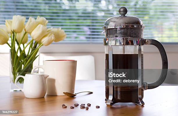 My Morning Cup Of Coffee Stock Photo - Download Image Now - French Press, Coffee - Drink, Table