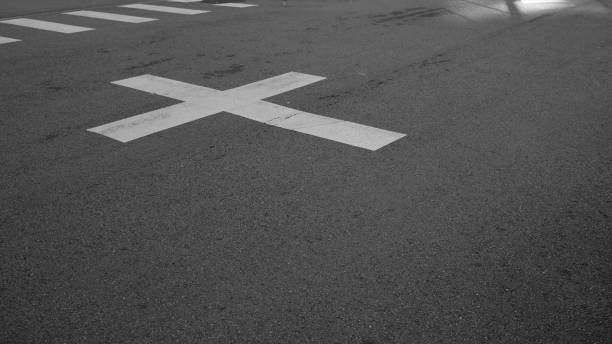 istock A road sign looks like a religious cross. 1442192881