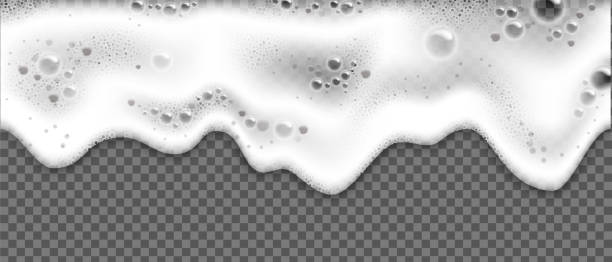 realistic soap or beer white foam. Sea foam on transparent background realistic soap or beer white foam. Sea foam on transparent background soap stock illustrations