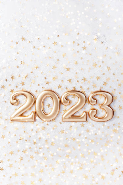 istock Holiday background Happy New Year 2023. 1442198191
