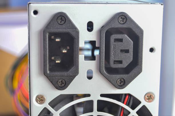 istock rear view of PC power supply There is a plug in the back. 1442200735