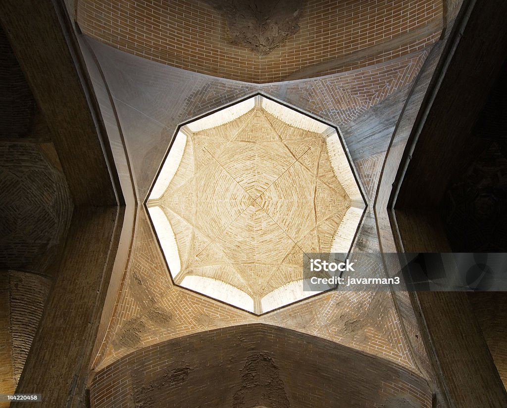 Dome of an ancient mosque, oriental ornaments from Isfahan, Iran Ancient Stock Photo