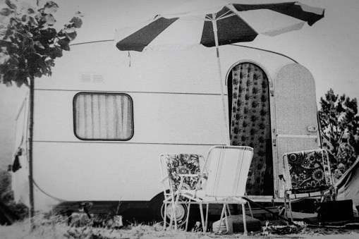 The campsite, village of Saint Céneri le Gérei, department of Orne, France