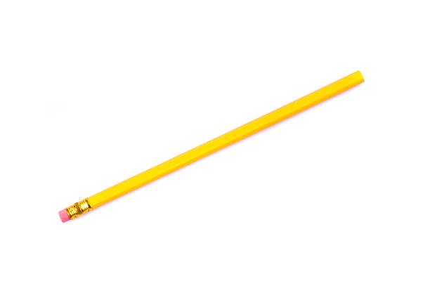 yellow pencil with eraser stock photo