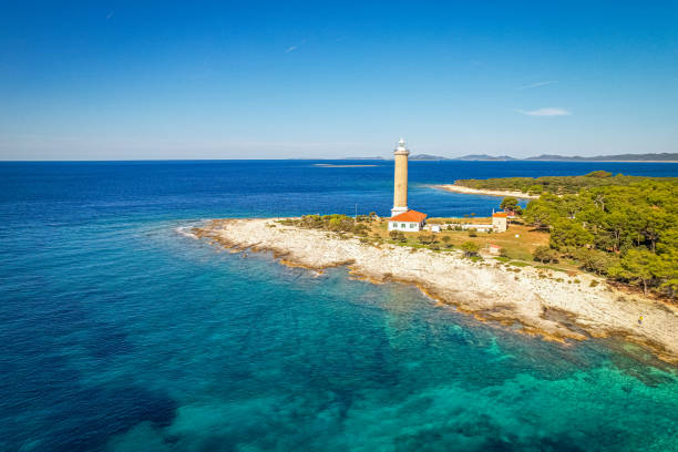 istock Veli Rat Lighthouse, Dugi Otok, drone panorama view 1442209874