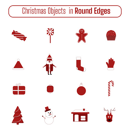 Christmas Round Rifts Rounded Corner Christmas Object Created In Red Color On Black ...