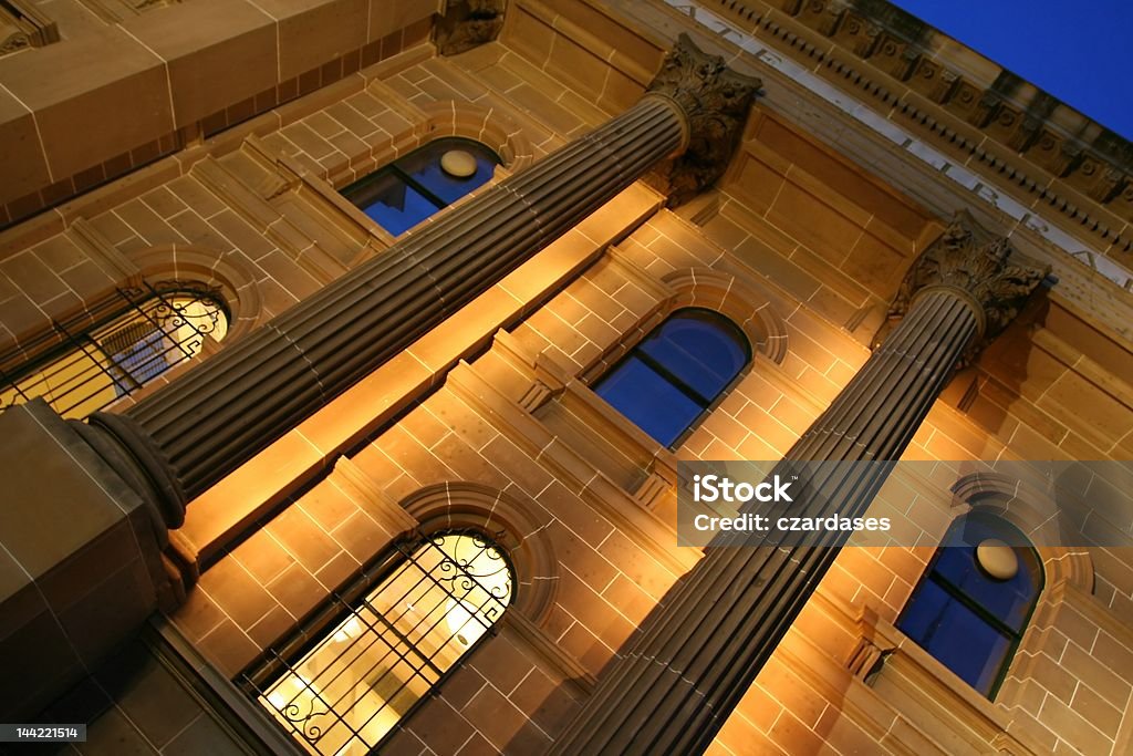 State library of Victoria As above, at dusk. Library Stock Photo