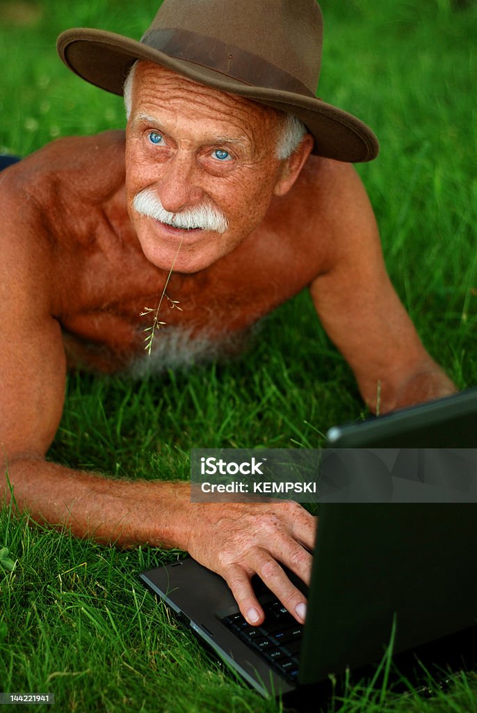 Old Man Computer Stock Old Man With Computer Stock Photo - Download Image Now - Laptop, Men ...