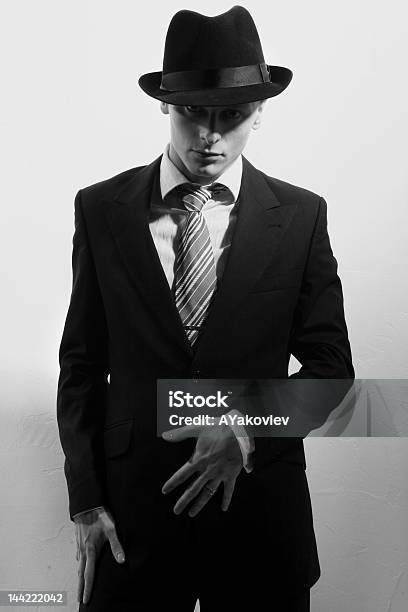 Man In Black Stock Photo - Download Image Now - 1920-1929, Men, In Silhouette