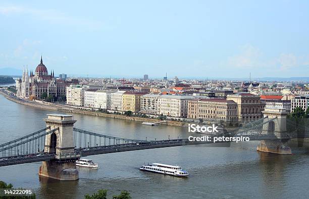 Будапешт Горизонт С Цепной Мост Сечени — стоковые фотографии и другие картинки Без людей - Без людей, Будапешт, Венгрия